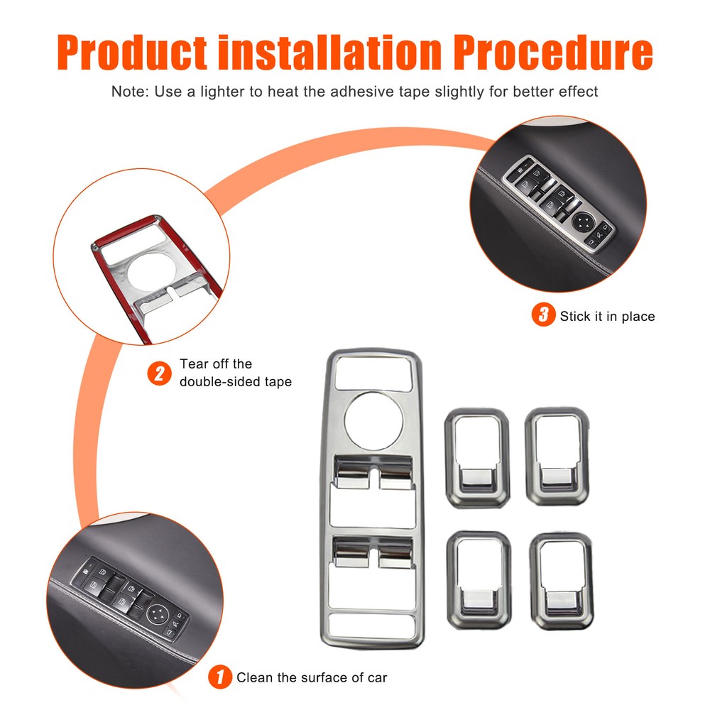ABS Chrome Window Lift Panel Switch Cover Trim For Tesla Model S 2014-2025