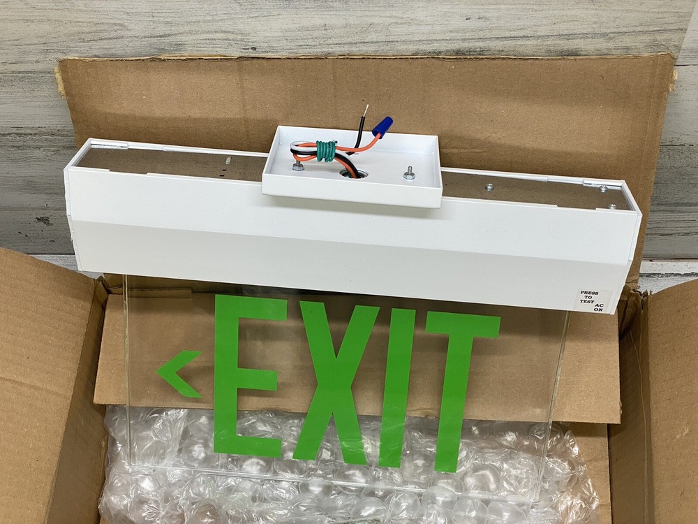 Cooper Lighting Clear Exit Sign White Mount New With Light Defects