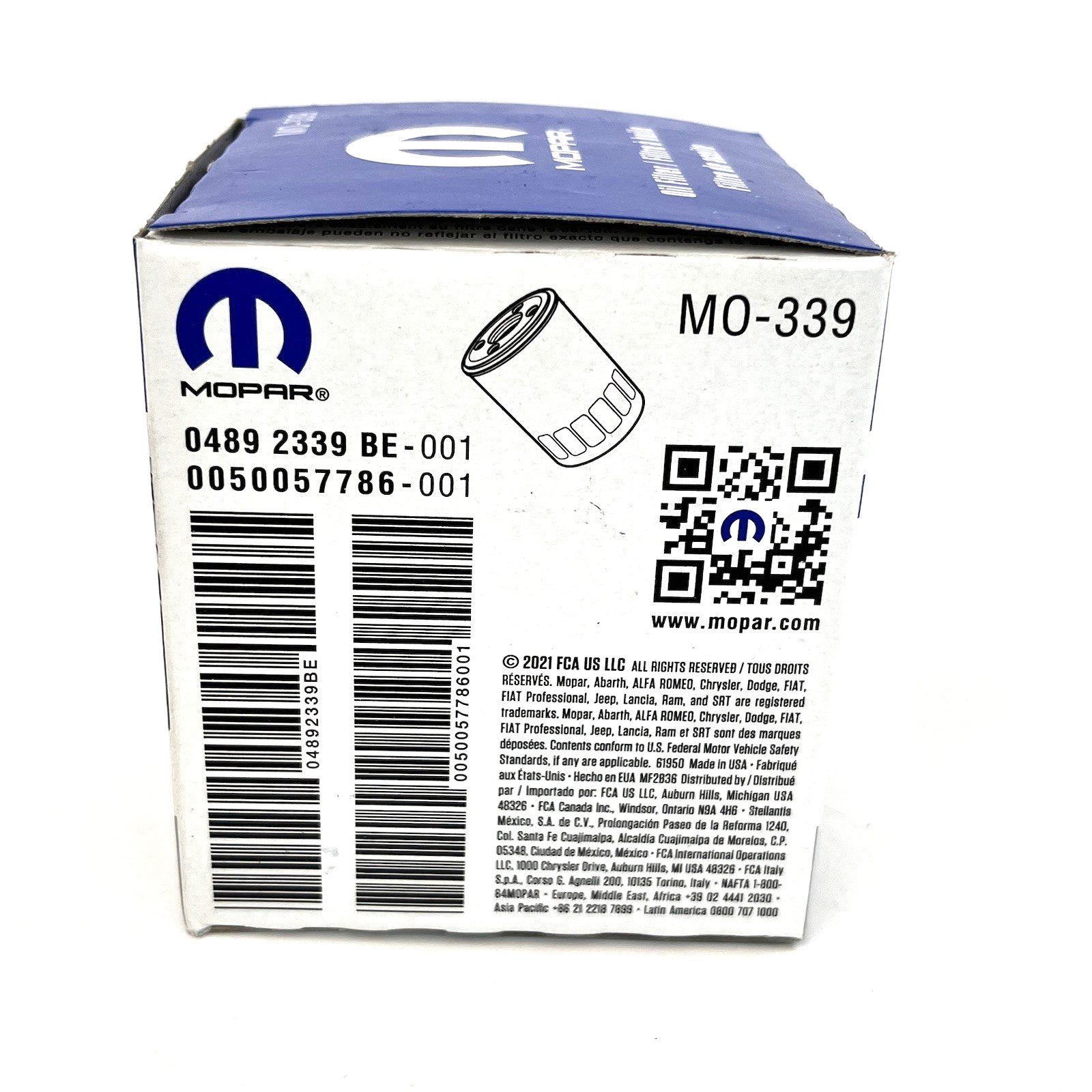 2 Pack Mopar 4892339BE Oil Filter MO-339 OEM 5005778 Chrysler Dodge Jeep Ram