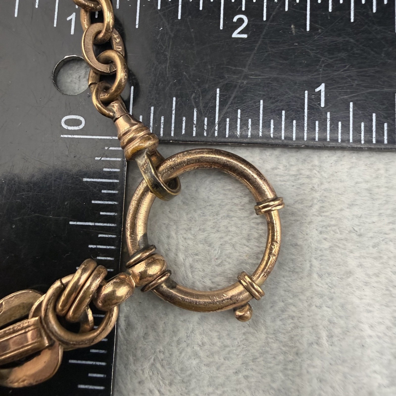 Antique KJ Kolmar Jourdan Pocket Watch Chain Double Fancy Bar Filigree 9.5"