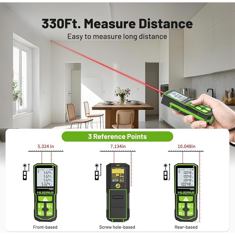 Bluetooth Laser Distance Measure 330ft Accurate Angle Sensor Tool W/ LCD Screen