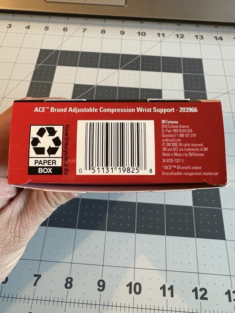 ACE Brand Adjustable Compression Wrist Support. Breathable.