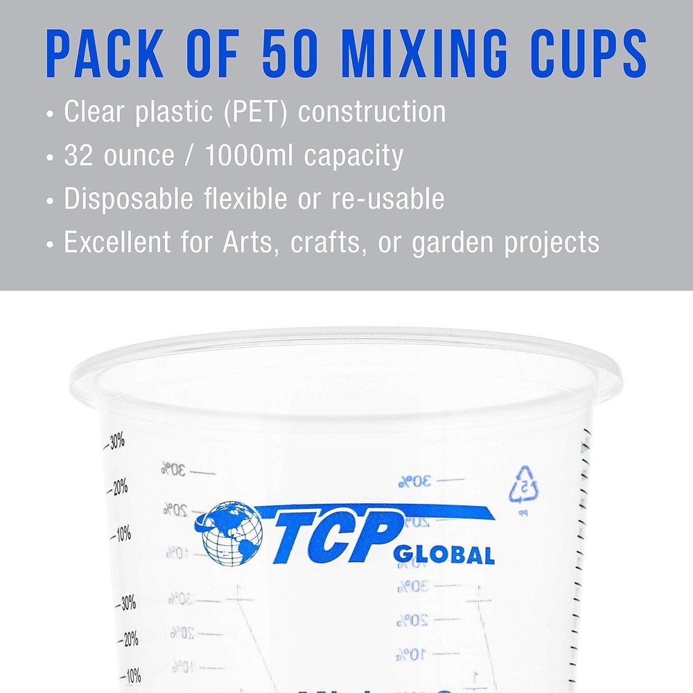 Multi-Purpose 32 oz Disposable Mixing Cups - Ideal for Kitchen & Art Projects