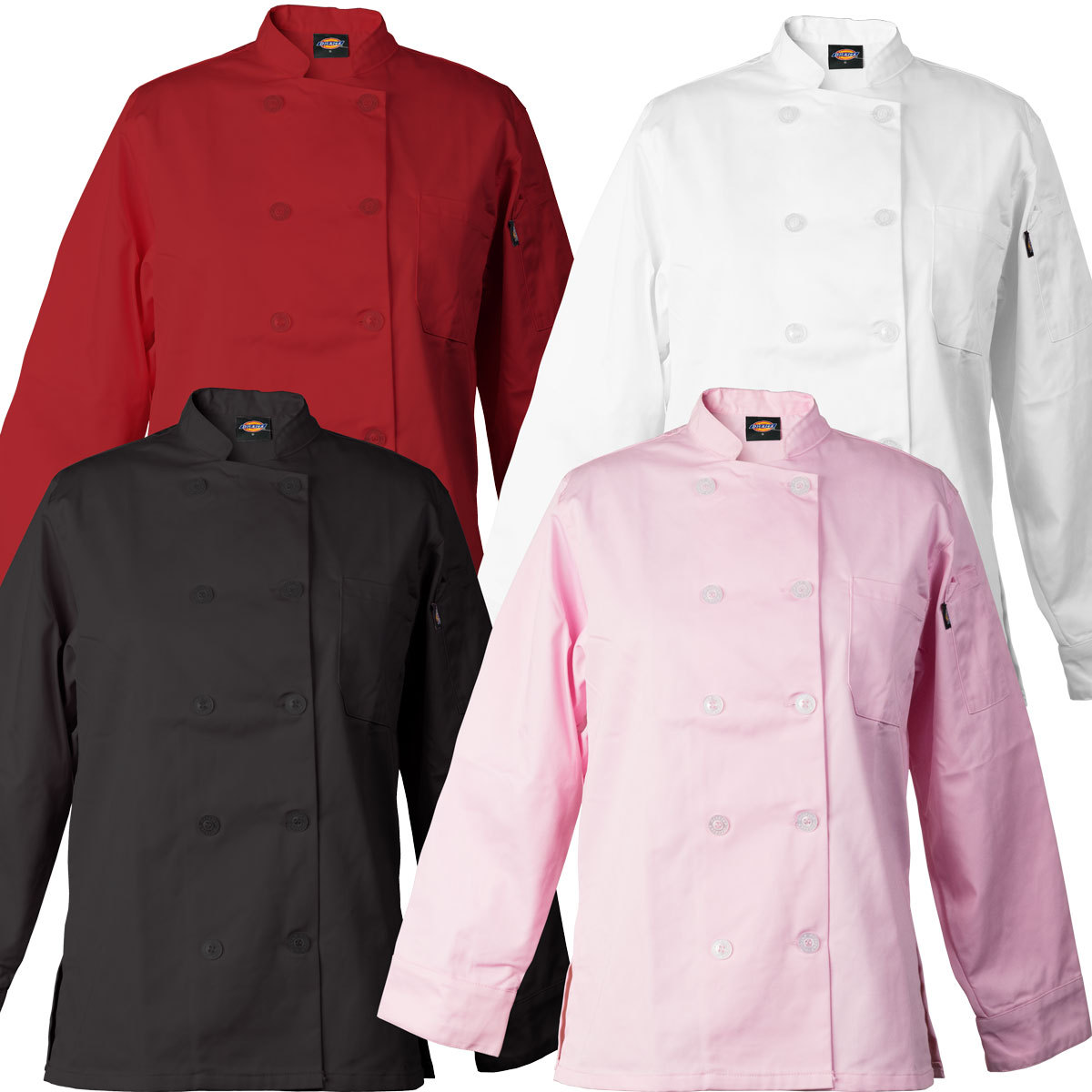 Dickies Bettina Women's Chef Coat, Flattering Fit 10 Button Chef Jacket DC115