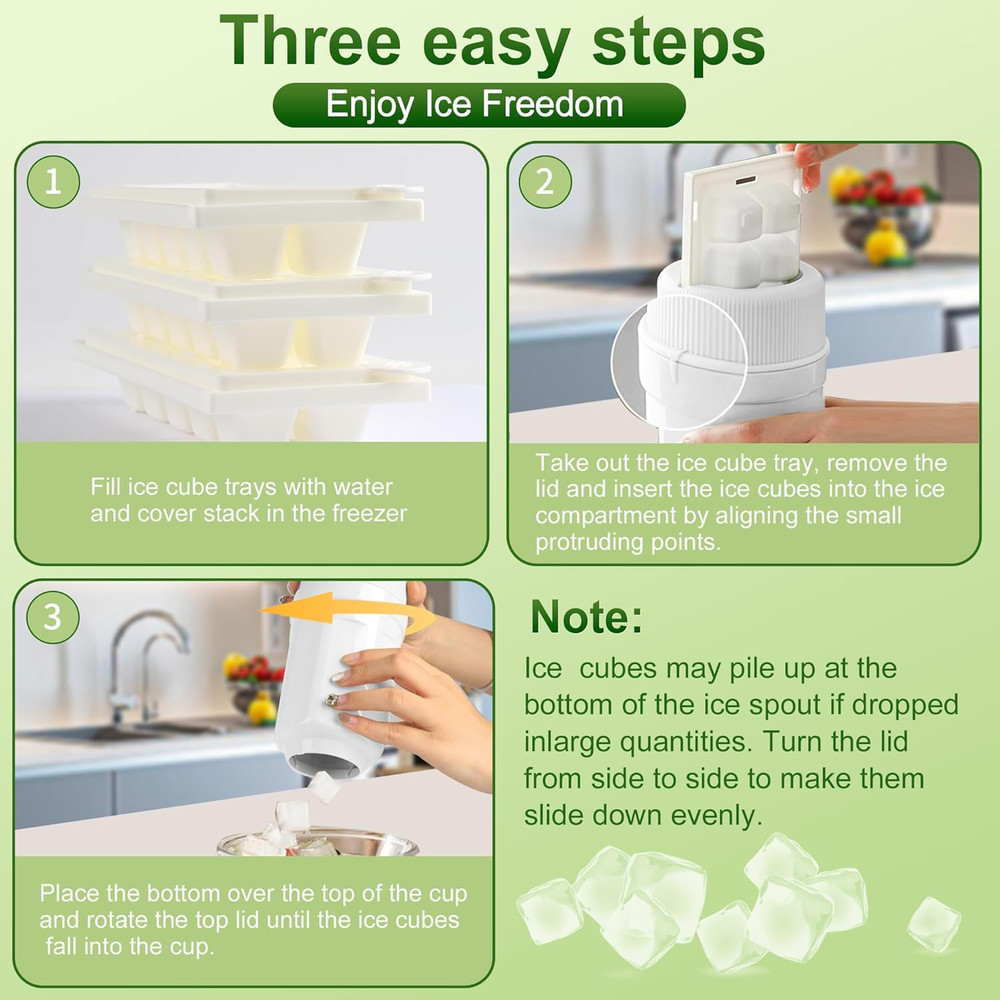 Reusable Ice Cube Tray Set with Lid & Release Tool - 3 Trays & 1 Tool