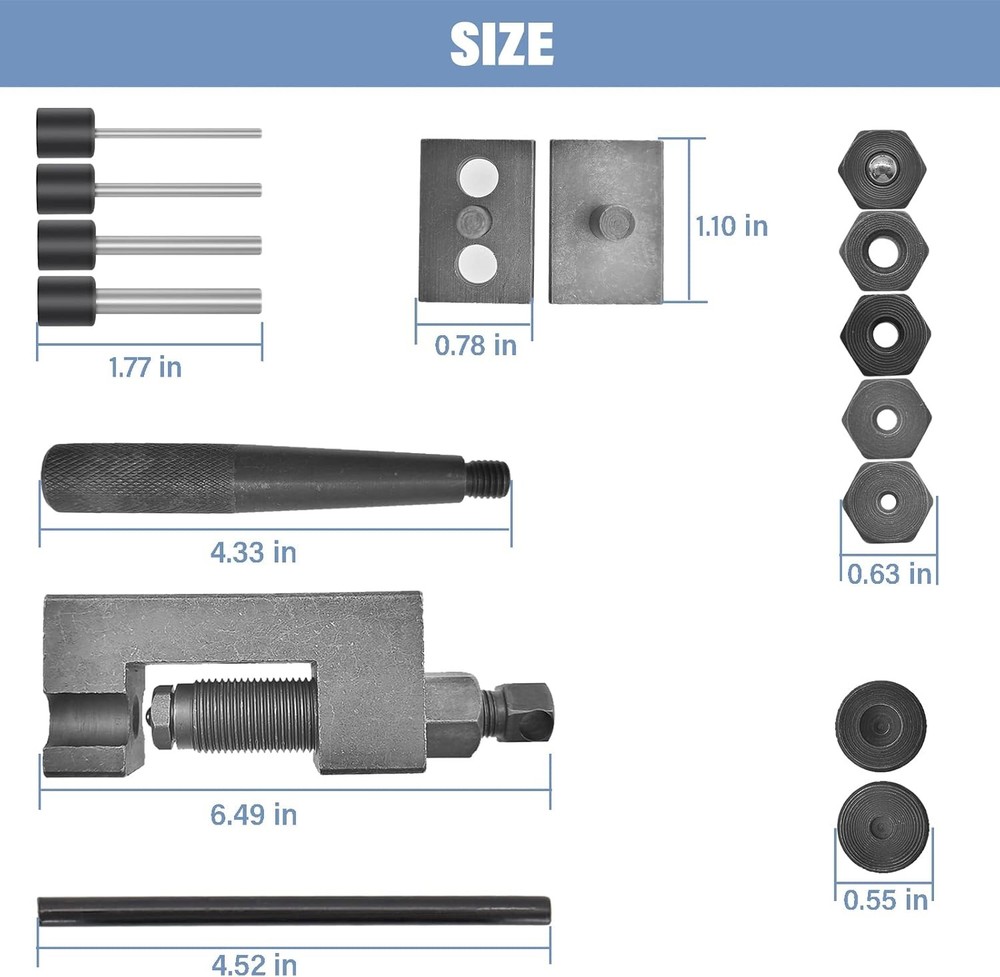 motorcycle chain breaker tool kit, 18-Piece rivet Set, Chain Link...