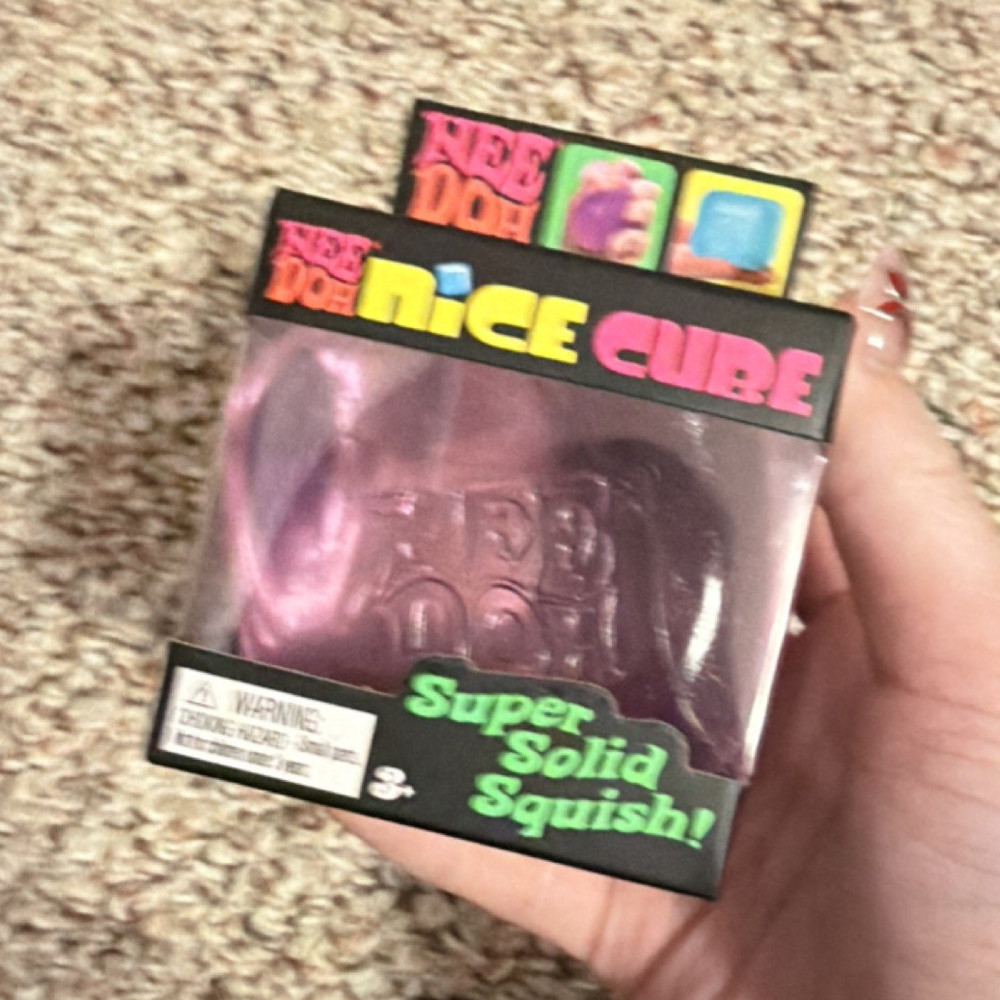 NeeDoh Nice Cube Super Solid Squish Purple Squeeze Toy 24123HY
