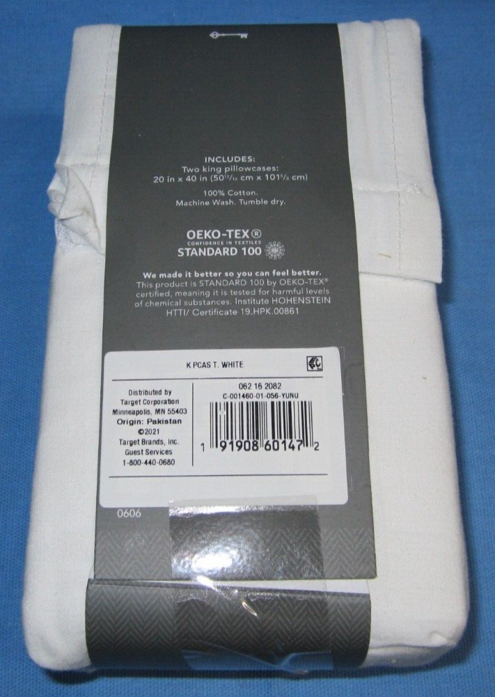 Threshold Two Pack of Ultra Soft White King Size Pillowcases