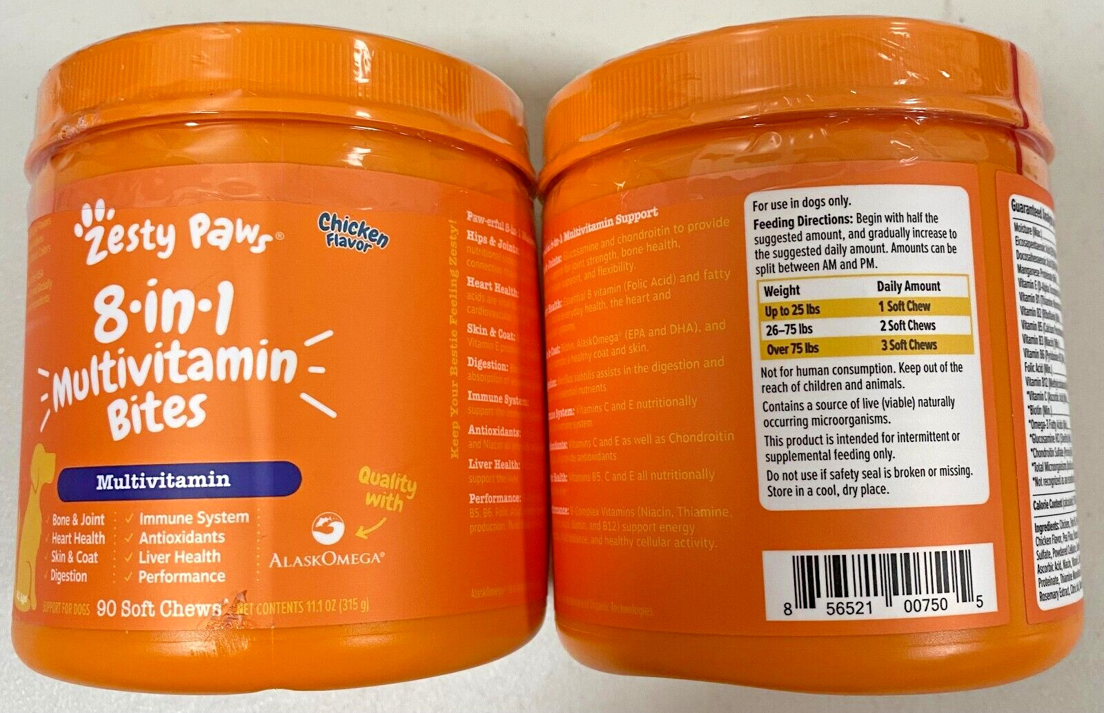 2 PACK Zesty Paws 8 in 1 MultiVitamin Bites EXP 03/ 2027 & UP!