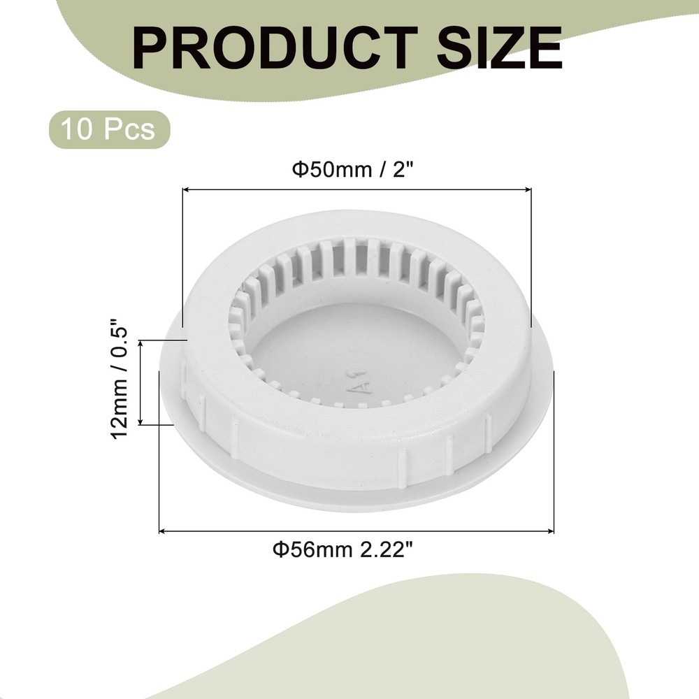 10Pcs 50mm/2" Round Ventilation Cover for White Plastic Ceiling