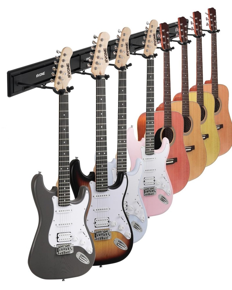 RVONE Guitar Wall Mount Hagers for Multiple Guitars, Adjustable Rubber Cradle...