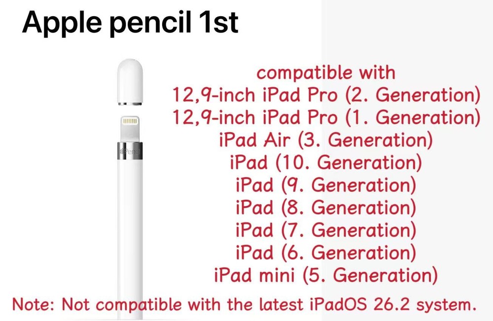 Apple Pencil Stylus White Bluetooth Smart Stylus US