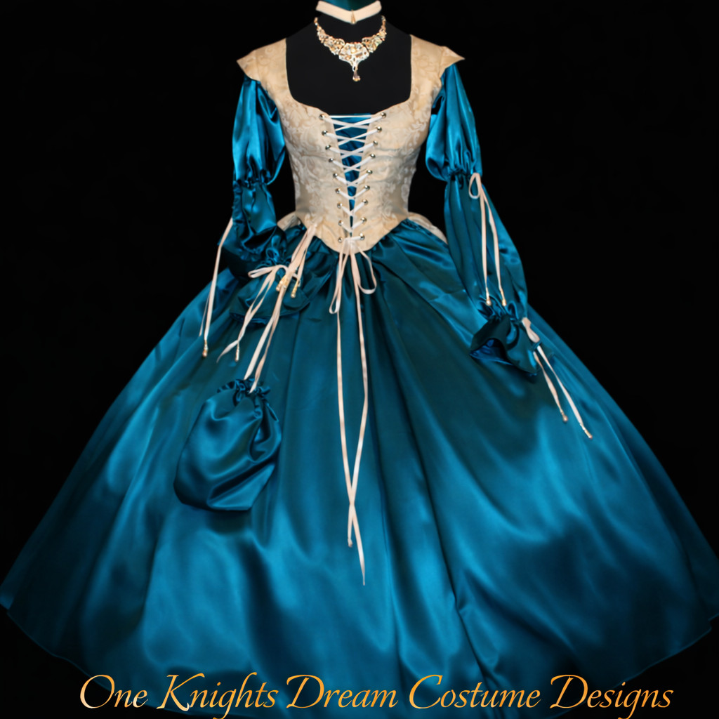 Renaissance, Buccaneer, Pirate, Wench," 4pc. Bodice Chemise Skirt Costume"