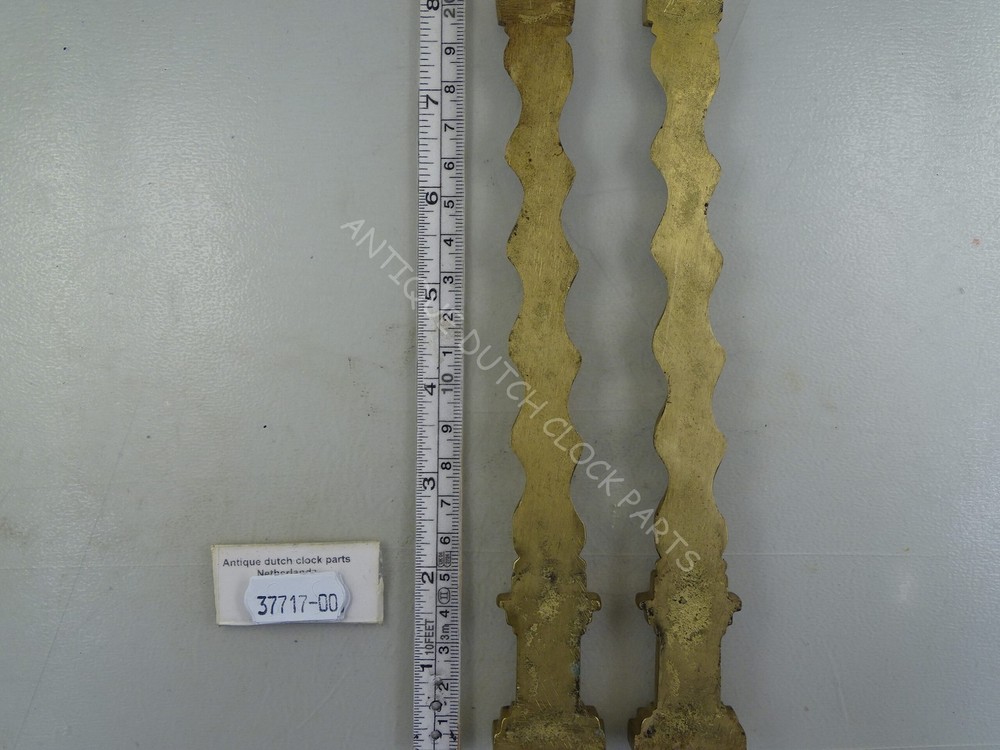 SET HEAVY BRASS PILLARS COLUMNS FOR CLOCK CASE