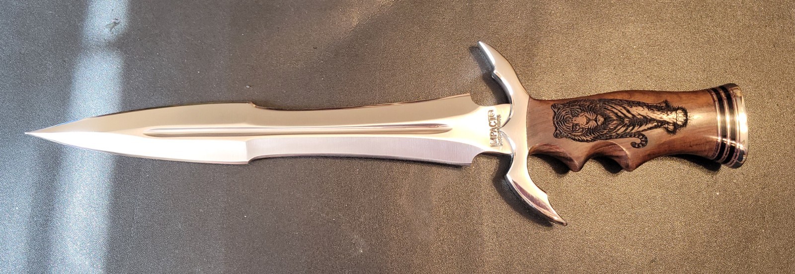 Impact Cutlery Custom D2 Steel Dagger Knife Engraved Rosewood Handle- 2402