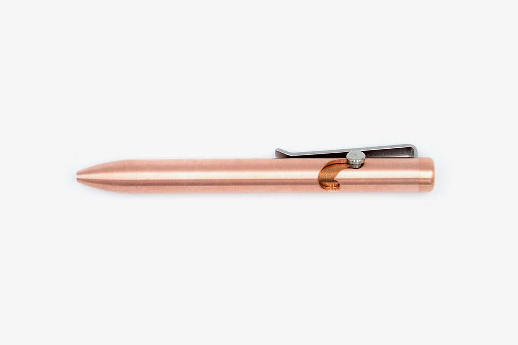 Tactile Turn Bolt Action Pen Standard Pocket Clip Machined From Copper 5.6"