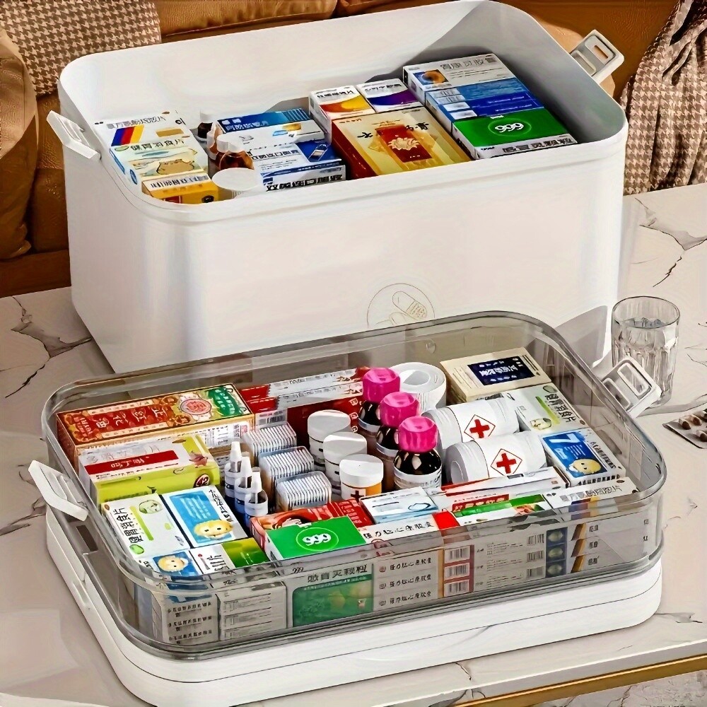 Medicine storage box,empty home emergency kit container,Transparent Storage Box