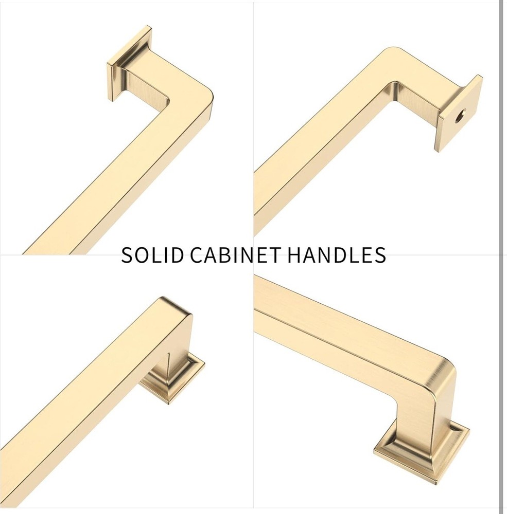 Gold Brushed Satin Brass Stainless Steel Bar Pulls Kitchen Cabinet Handles Knobs