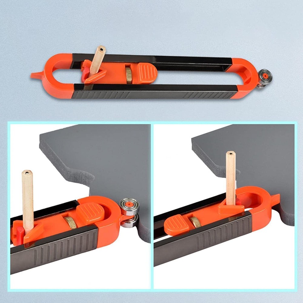 Precise Profile Gauge Scribe Tool with Lock for Pencil Woodworking Edge Corner