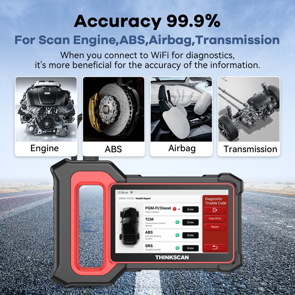 ThinkScan Plus S5 Auto Scanner Diagnostic Tool OBD2 Code Reader Engine SRS ABS