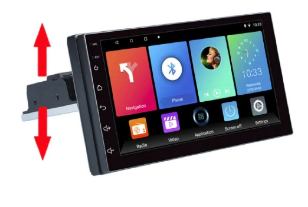 SINGLE DIN ADJUSTABLE  STEREO  GPS HEAD UNIT APPLE CARPLAY ANDROID AUTO CAMERA