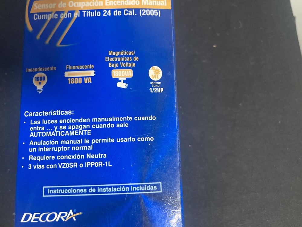 Leviton manual on occupancy sensor IPP15-1LE black