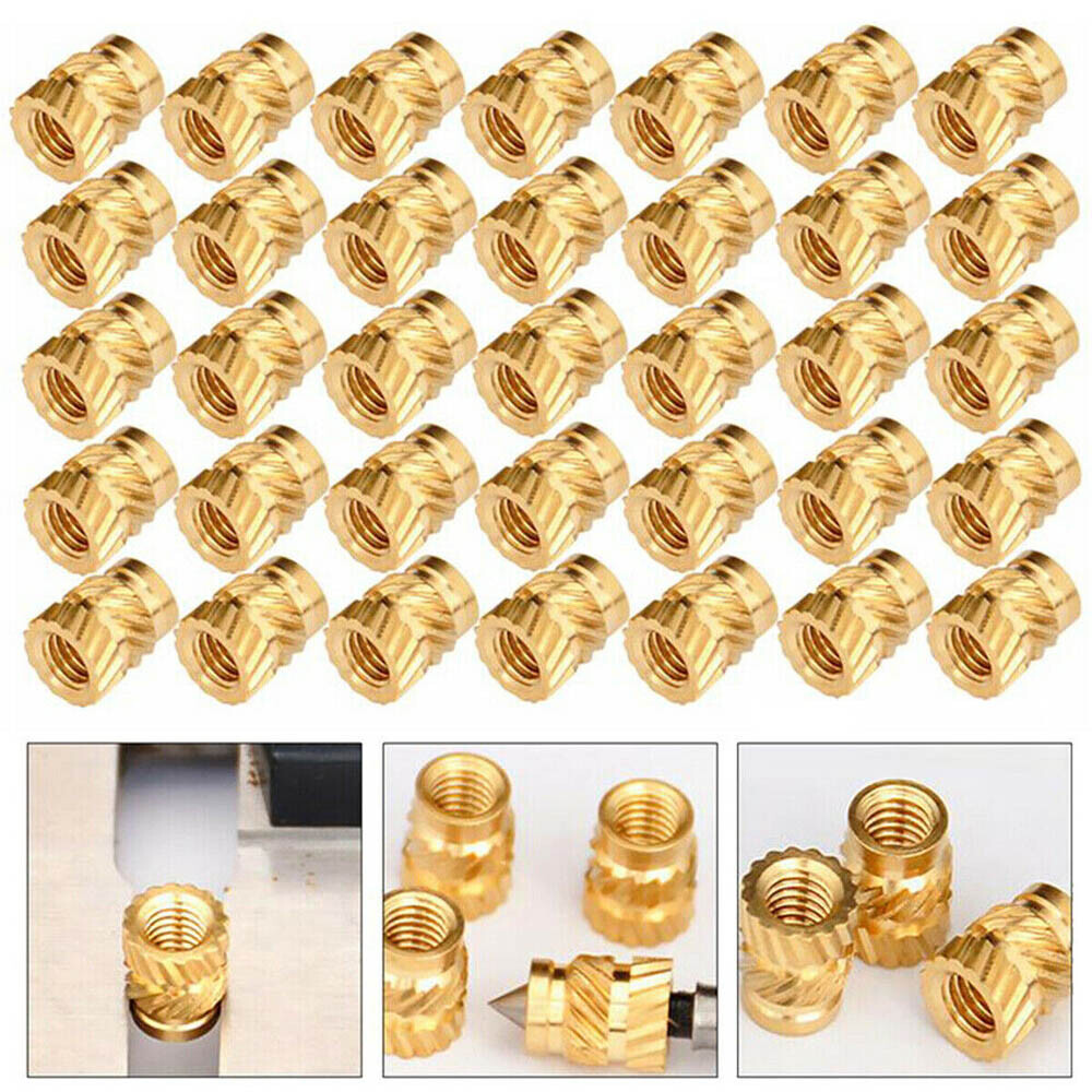 200-1000Pc M3 Thread Knurled Brass Threaded Heat Resistant Insert Embedment Nuts