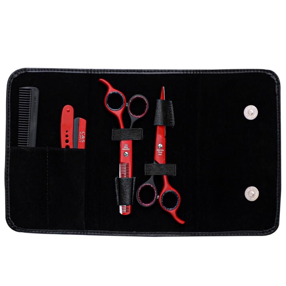 barber shears set With A Straight Razors