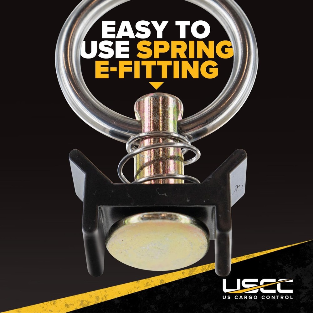 US Cargo Control Single Stud Fitting for L Track (4 Pack) 4 units, Black