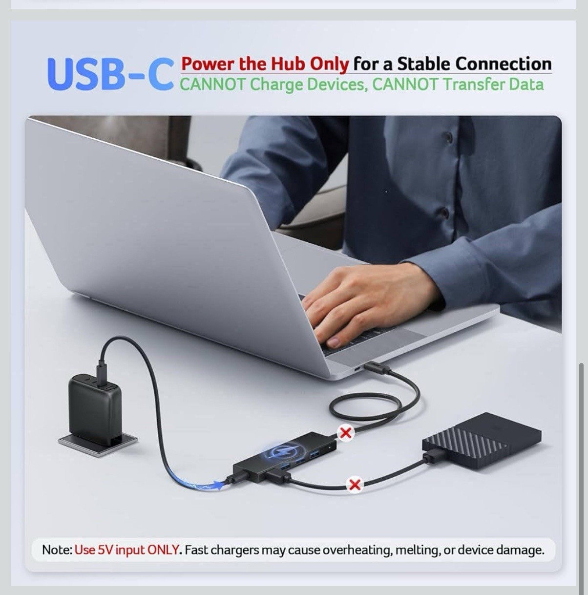 Acer USB Hub 4 Ports, Multiple USB 3.0 Hub, USBA Splitter for Laptop with Typ...