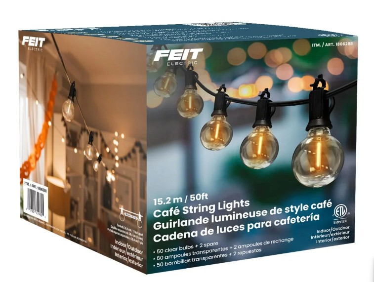 Feit Electric 50' LED Cafe String Light