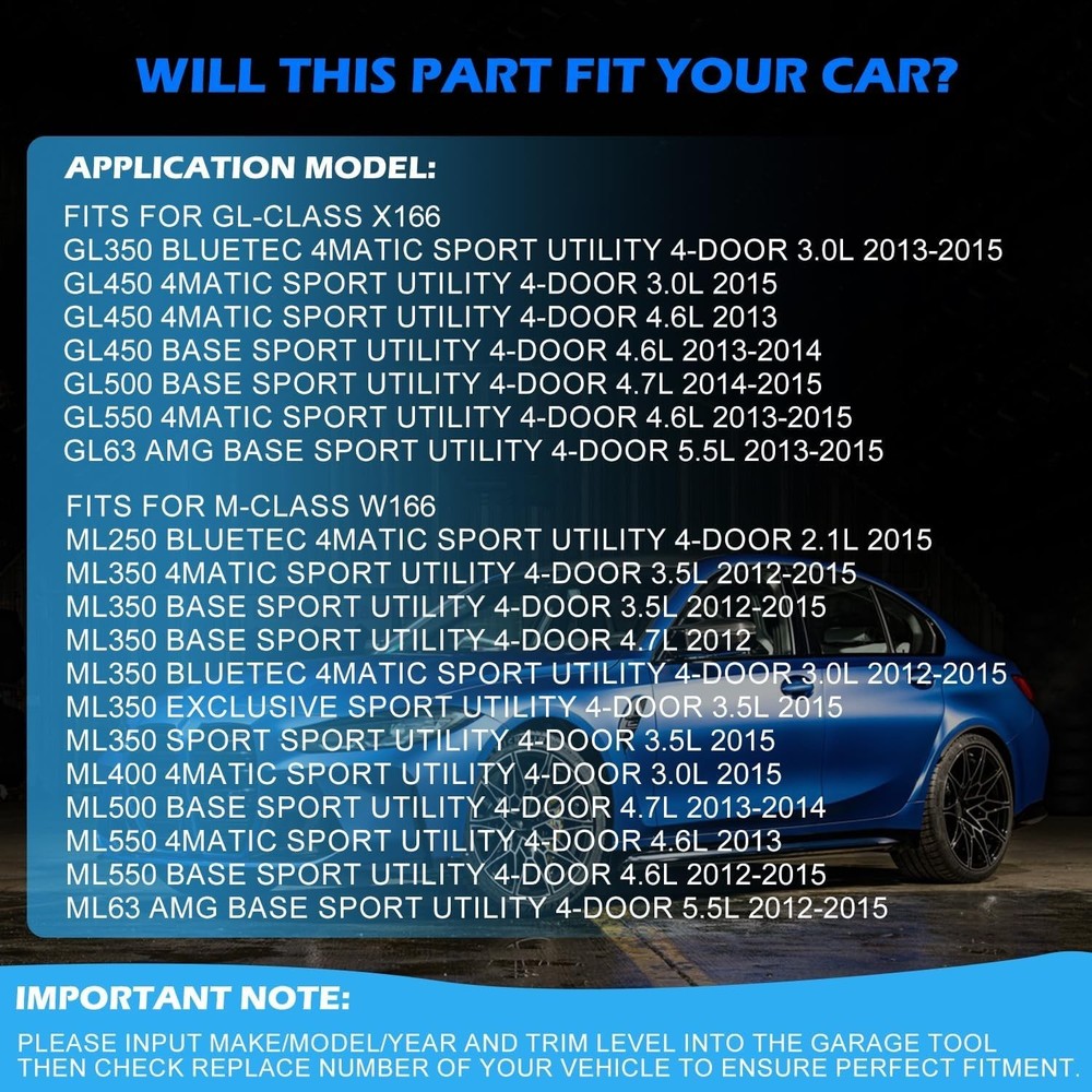 Precision Engineered Air Suspension Compressor for GL-Class ML-Class (2013-2015)