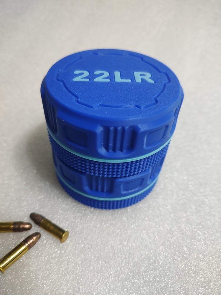 2-22 LR Mini Ammo Box Storage Case. 55 Rounds ea. Screw On Lid. Stackable.