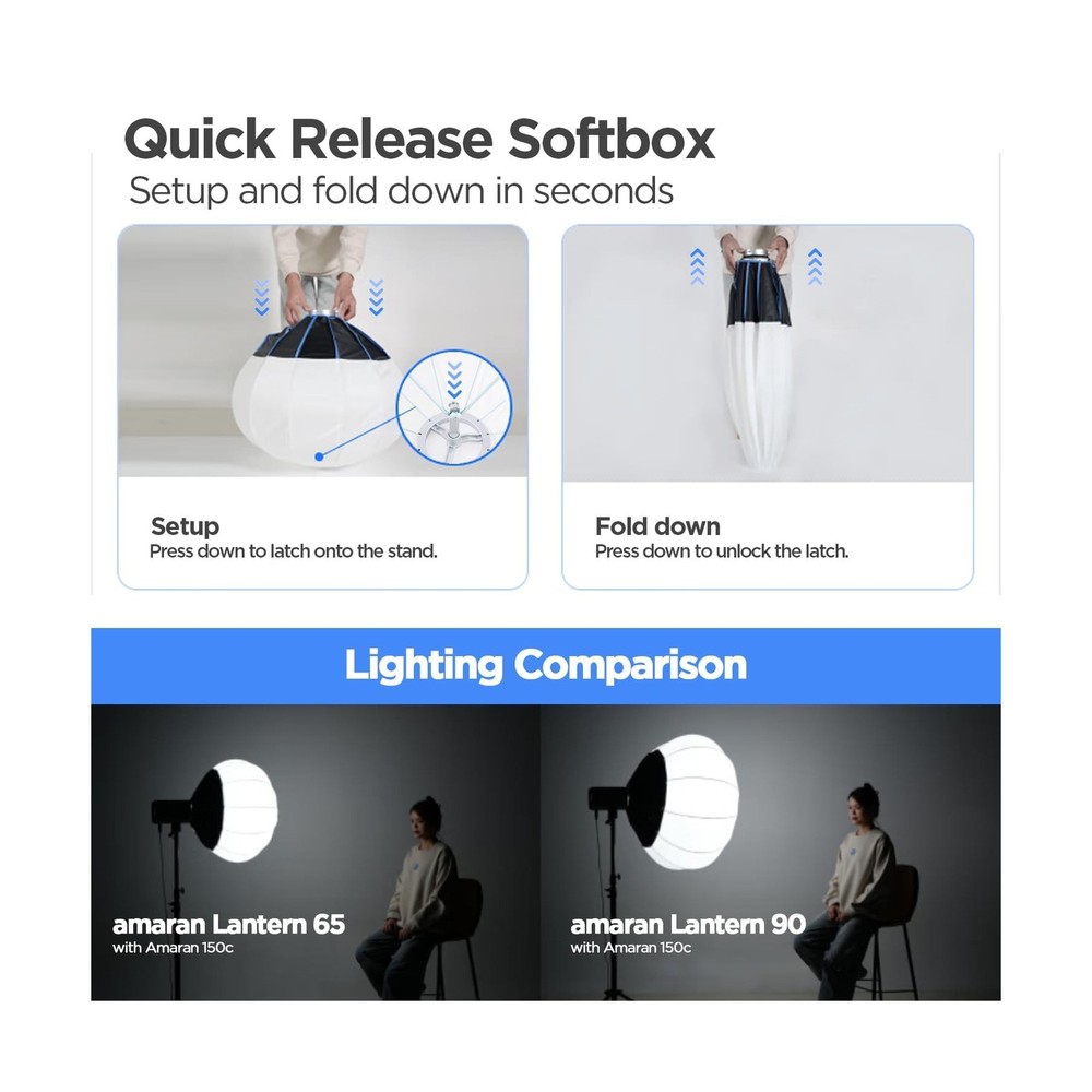 Amaran Lantern 90, 3ft(90cm) Omnidirectional Bowens Mount Soft Light Modifier...
