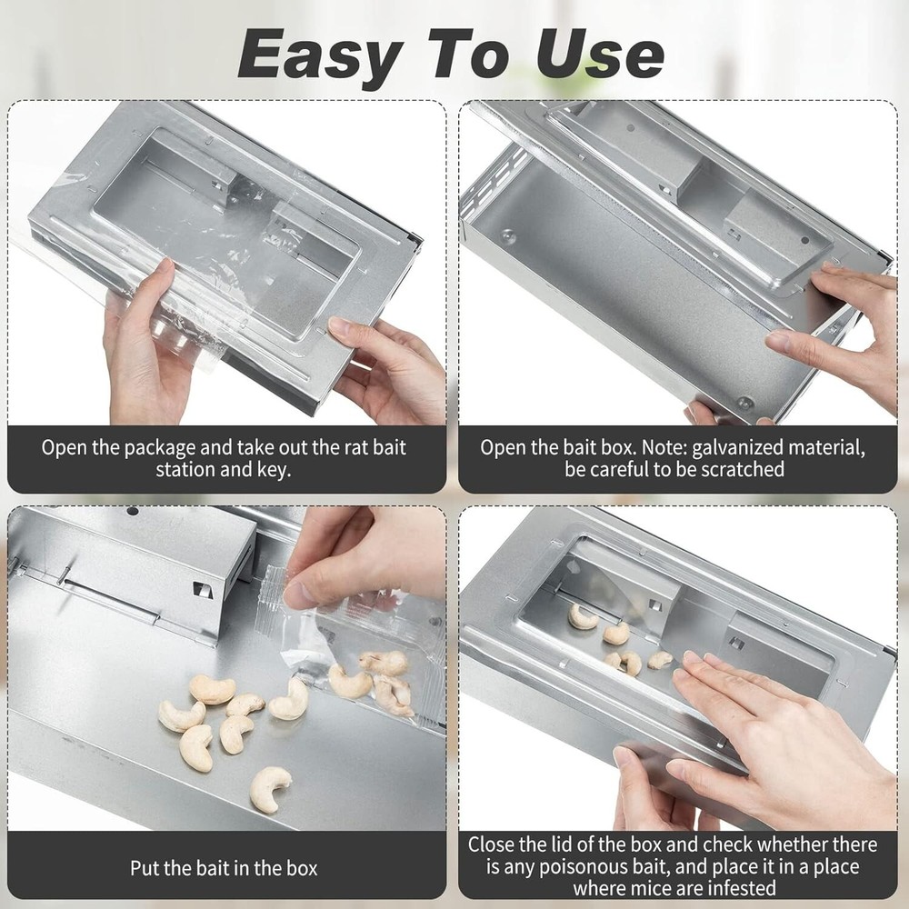 Multi Catch Mouse Trap Set - 8 Durable, Clear Top Rodent Control Traps in Silver