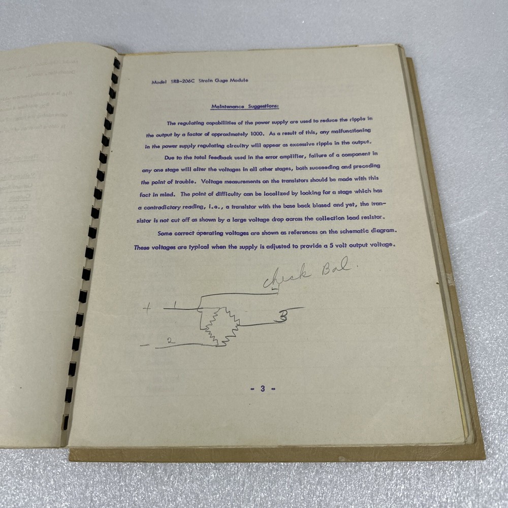 Video Instruments Model SRB-206C Strain Gage Module Operating Manual