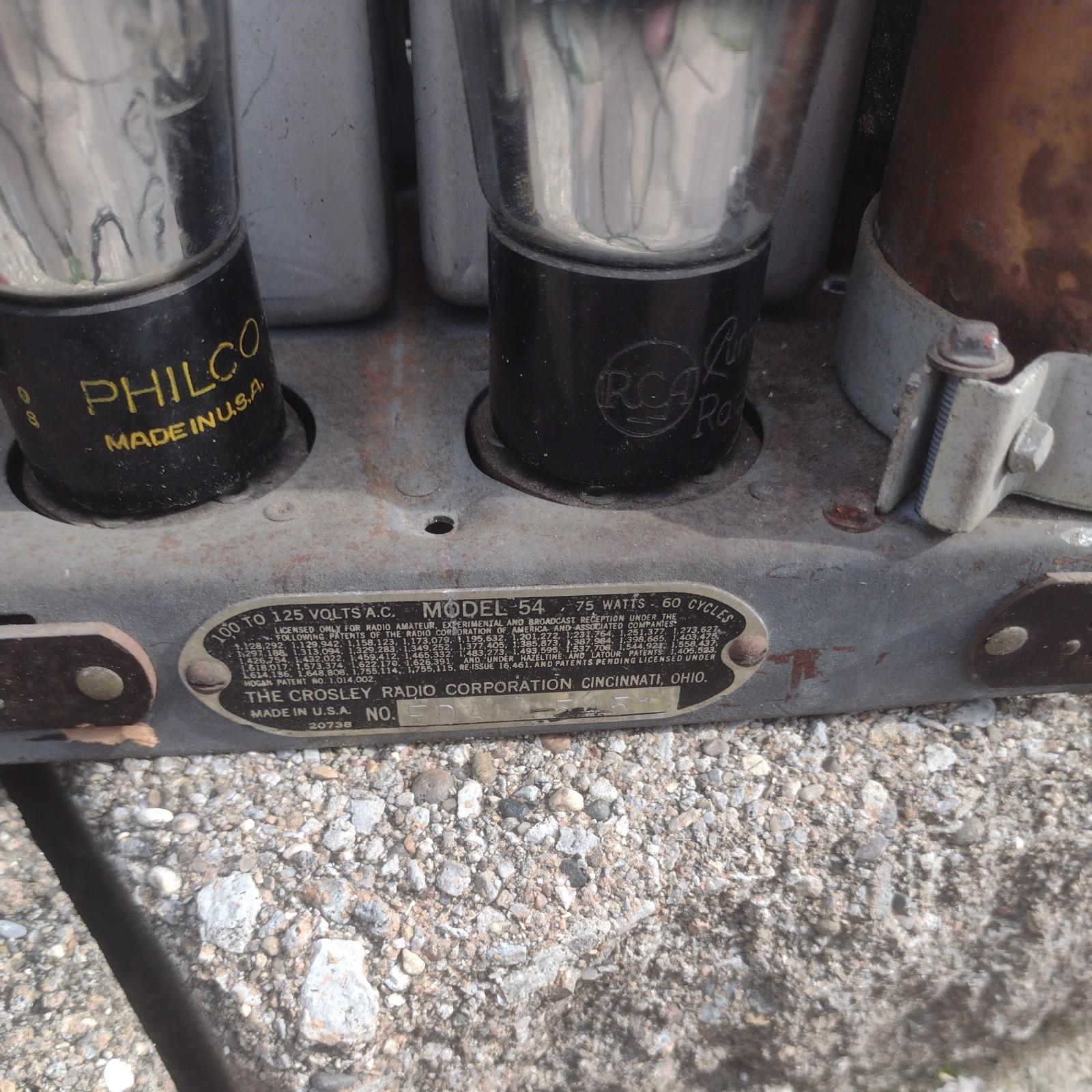 Antique 1931 Crosley Model 54 Cathedral Or Tombstone Radio Chassis. Parts Only