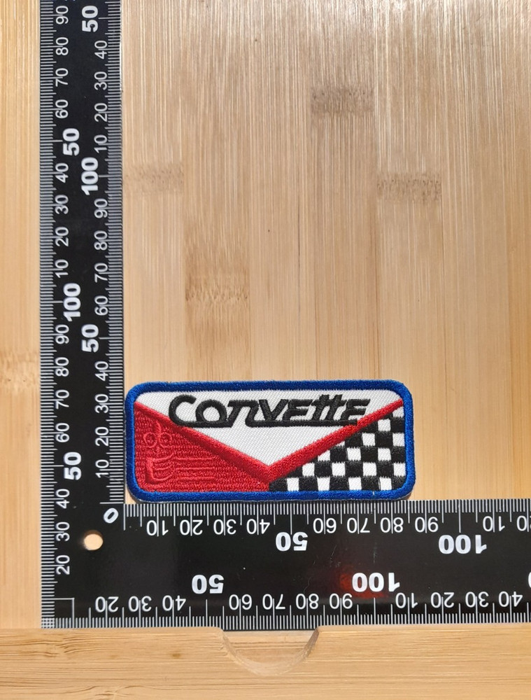 Corvette Retro Vintage Style Iron On Patch 35x85mm
