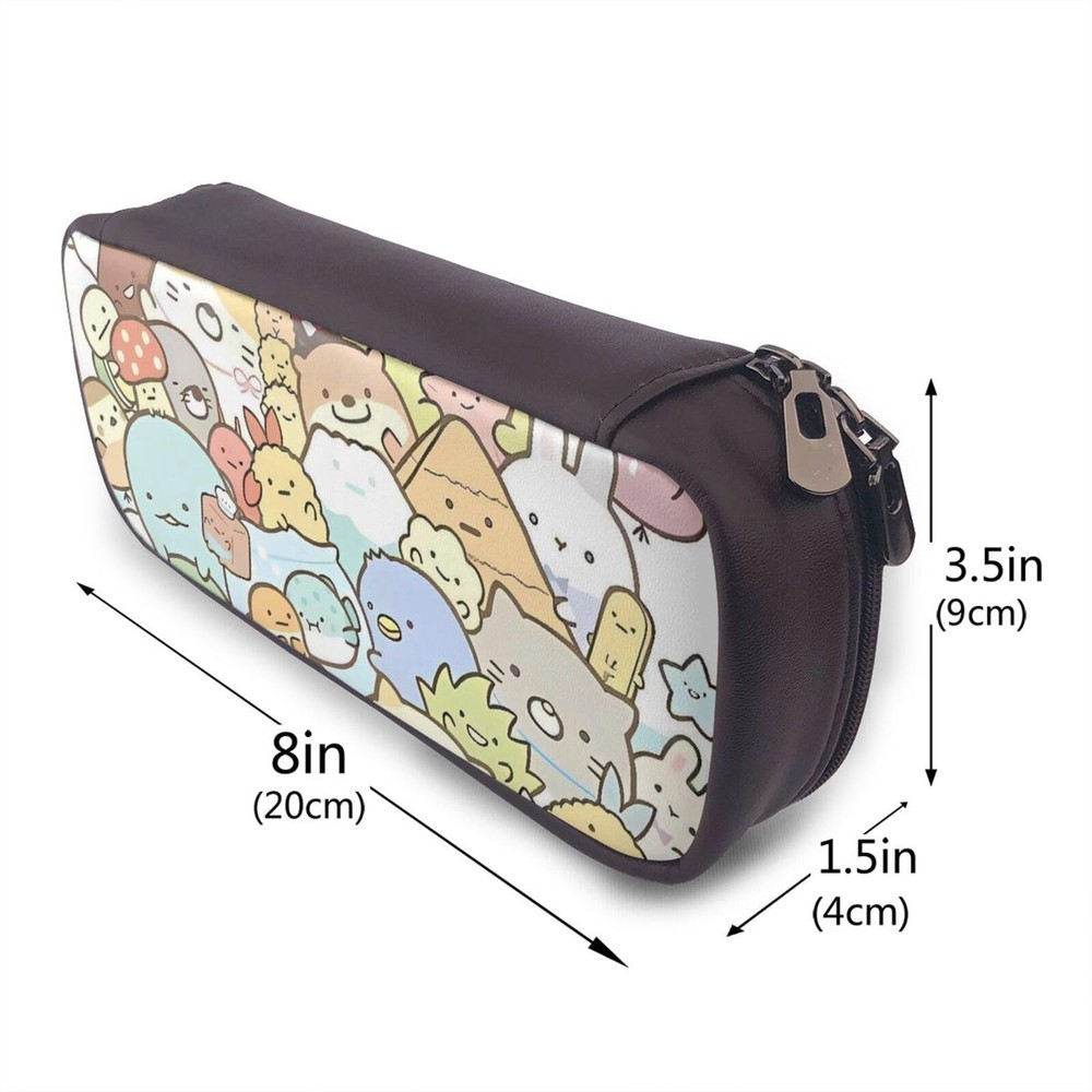 Sumikko Gurashi PU Leather Pen Case Multi-Function Pouch 7.9x3.5in Japan