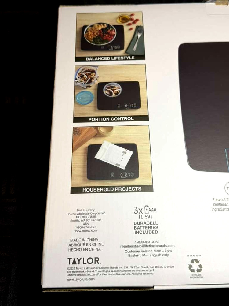 Taylor High-Quality Expanded Platform Digital Kitchen Scale –30lb Max Waterproof