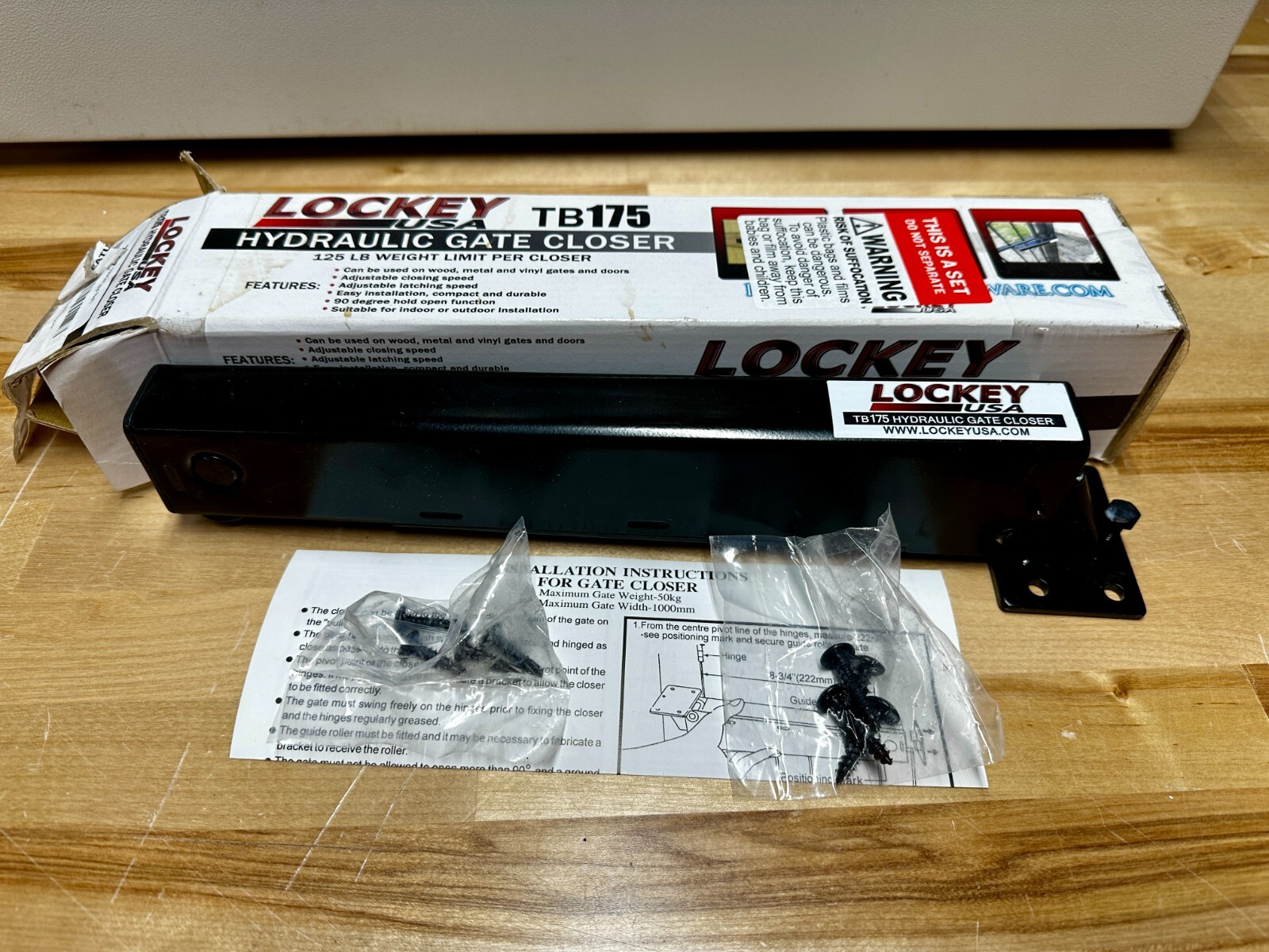 Lockey TB175 Garden Gate Closer Hydraulic BLACK