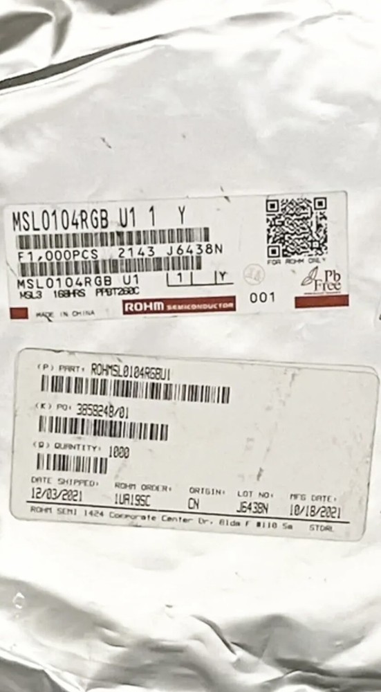 1000 Pack Semiconductor RGB Indication LED Modules Rohm MSL0104RGBU1