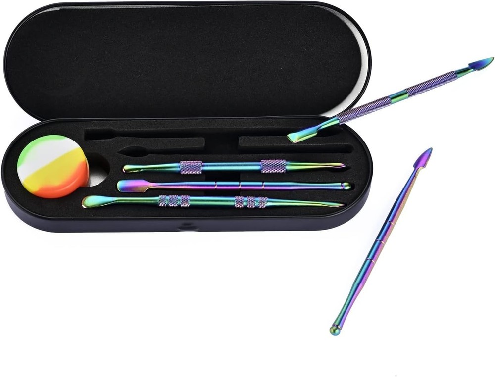 6-Piece Wax Carving Tool Set - Double-Sided Tools & Silicone Storage Jar