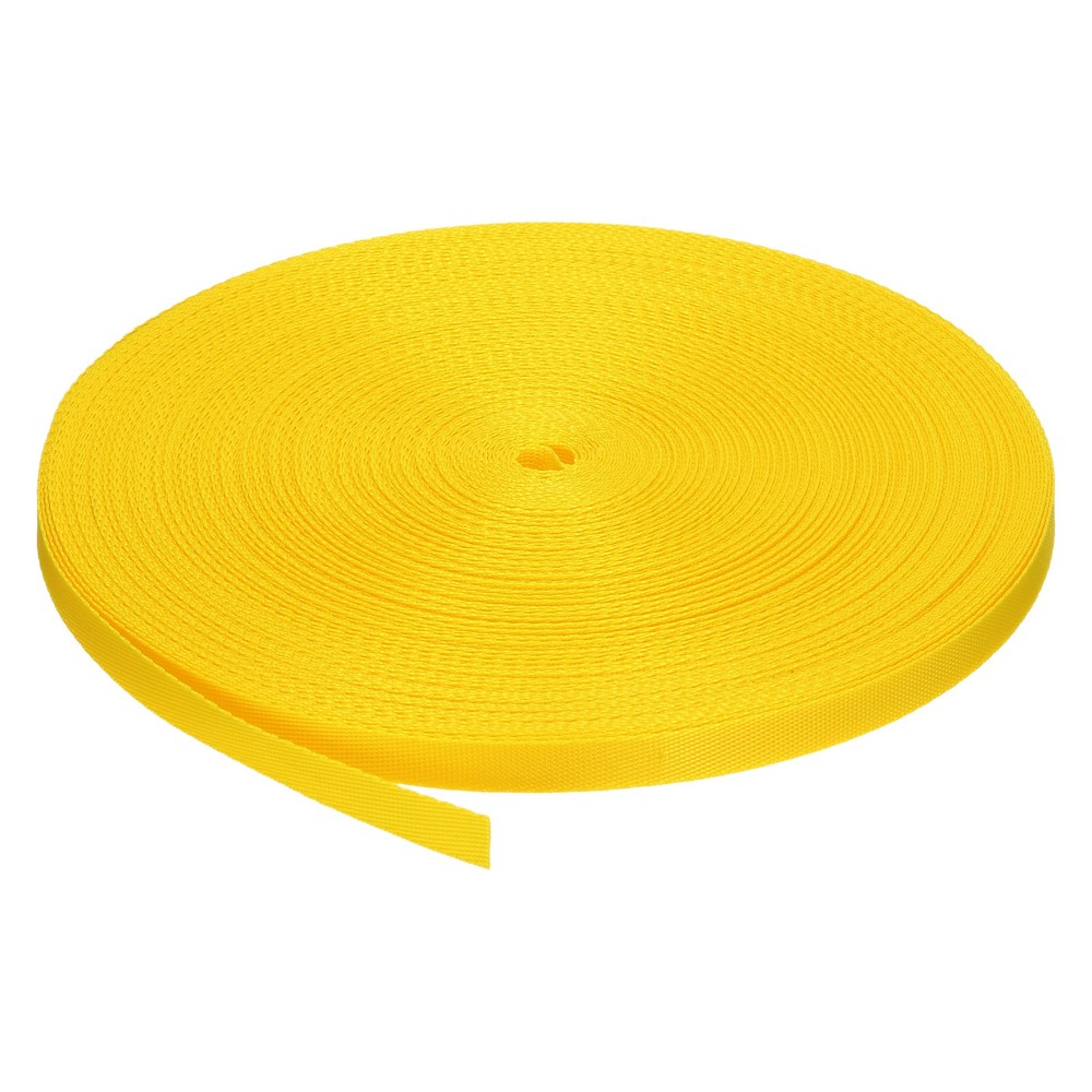 Flat Nylon Webbing Strap 3/8 Inch 50 Yards Corn Yellow for Backpack