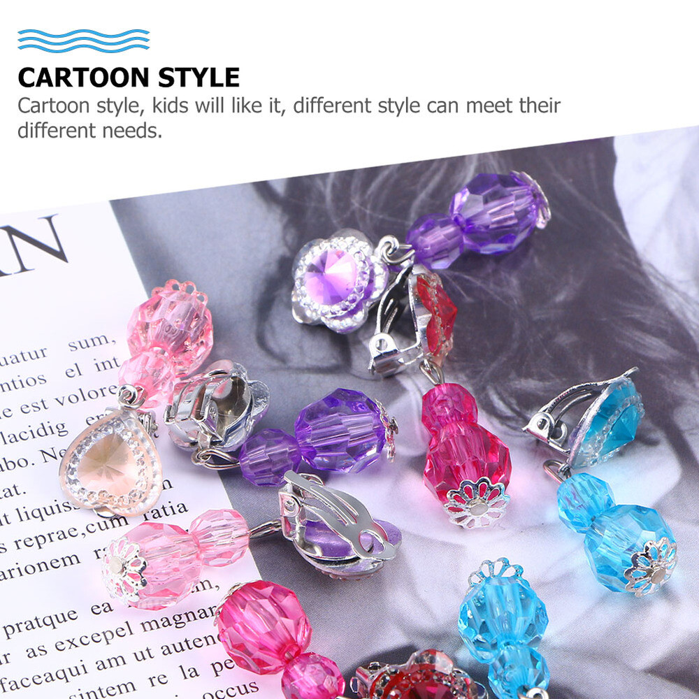 8 Pairs toddler christmas earrings Girls Dress Up Earring Girls Pretend Play