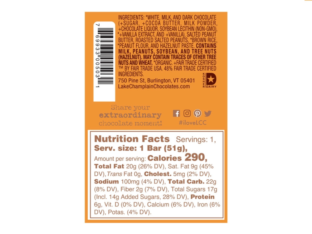 Lake Champlain Chocolates® Peanut Five Star Bar