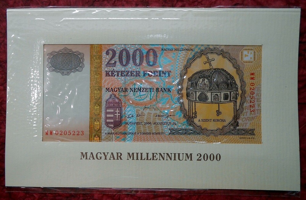 2 x 2000 Forint ,2000 Hungary banknote UNC, consecutive, commemorative #c33