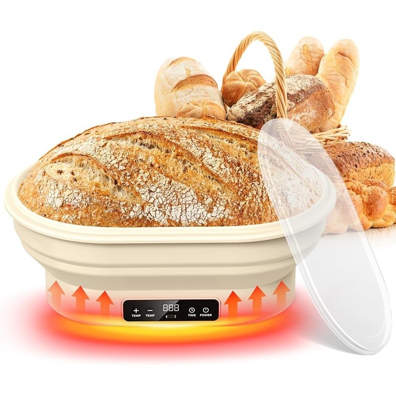 Electric Sourdough Proofing Basket W/ Adjustable Temperature LCD Timer Baking US