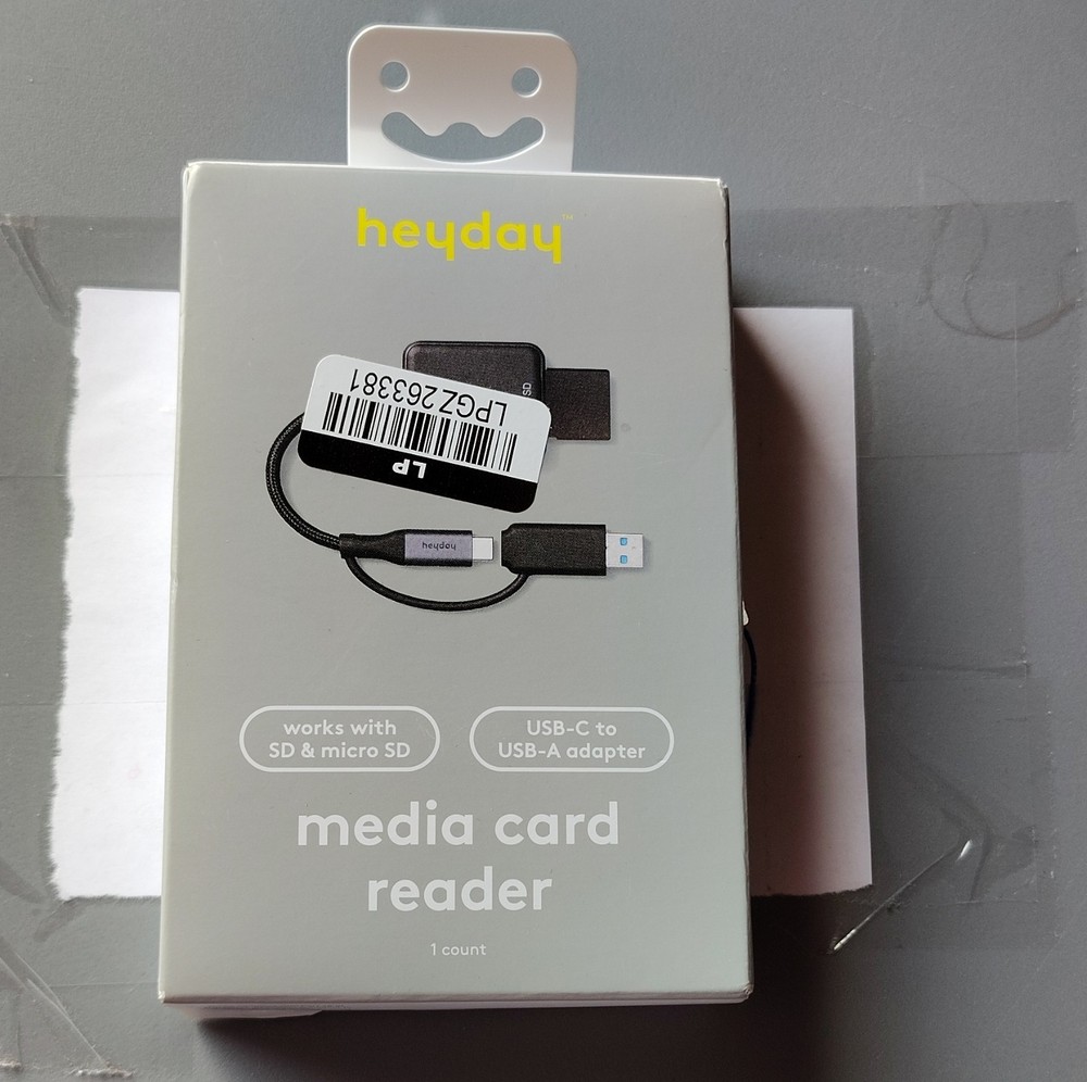 heyday Media Card Reader SD microSD USB-C to USB-A Adapter Universal
