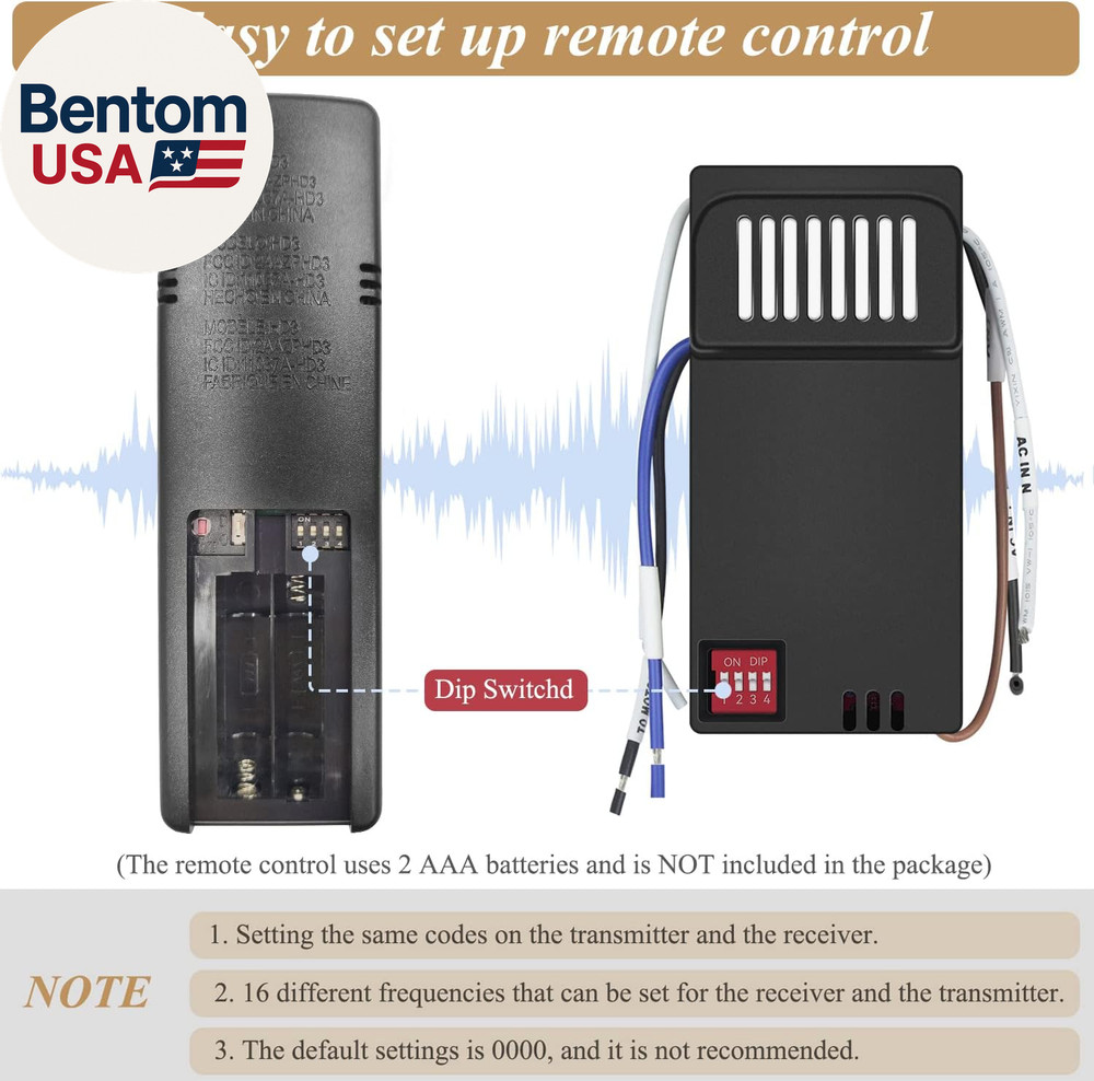 Universal Ceiling Fan Remote Control Kit Replacement for Hampton Bay Home Decora